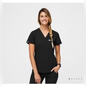 FIGS Catarina One-Pocket Scrub Black Top Size XXL PO1273